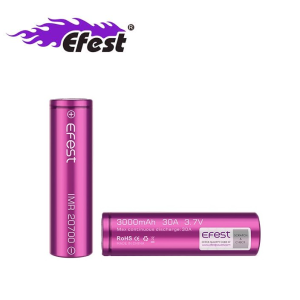 Accu 3000 mAh Efest 20700 IMR - Purple - Flat Top - 30 A