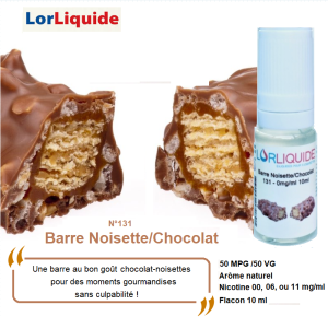 E-liquide Barre Noisette/Chocolat Lor Liquide
