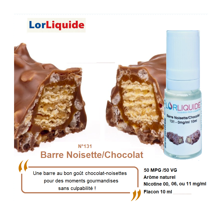 E-liquide Barre Noisette/Chocolat Lor Liquide