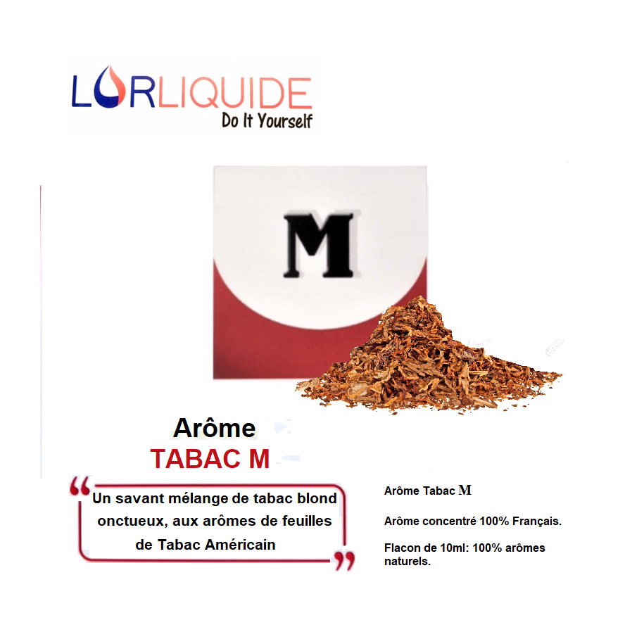 Arôme concentré Saveur Tabac M LorLiquide (10ml)