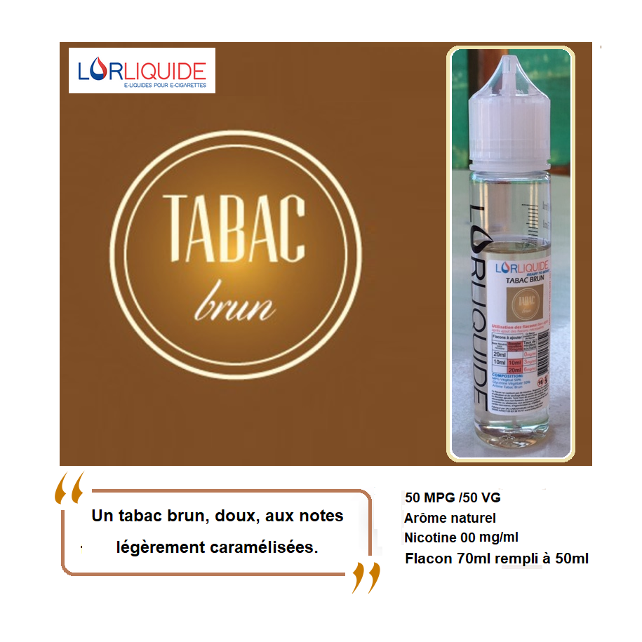 E-liquide Tabac Brun 50ml LorLiquide